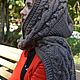 Шарф-капюшон "Горожанка" спицами заказать. Капюшоны. 33 ПЕТЛИ. Паршина Елена. Ярмарка Мастеров.  Фото №5