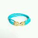 Multi-row turquoise bracelet, 24K gold plated with cubic Zirconia. Bead bracelet. Jewelry Elena. My Livemaster. Фото №5