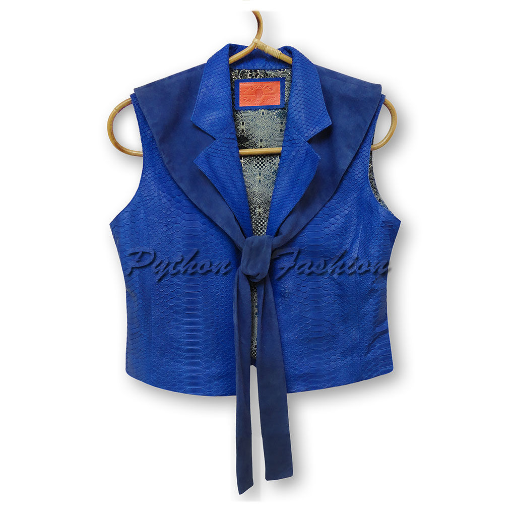Fashionable vest from Python. Lightweight vest from Python. The stylish vest is handmade from Python. Beautiful vest from Python custom. Short vest from Python. Betonowy vest with a Cape. Leather vest