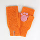 kit: Headband with Fox ears Knitted Mittens with paws. Bandage. Space Cat Knitting. My Livemaster. Фото №6