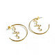 Earrings with cubic zirconia, unusual ring earrings 'Constellation', Earrings, Moscow,  Фото №1