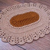Для дома и интерьера handmade. Livemaster - original item An oval rug is crocheted from the cord 