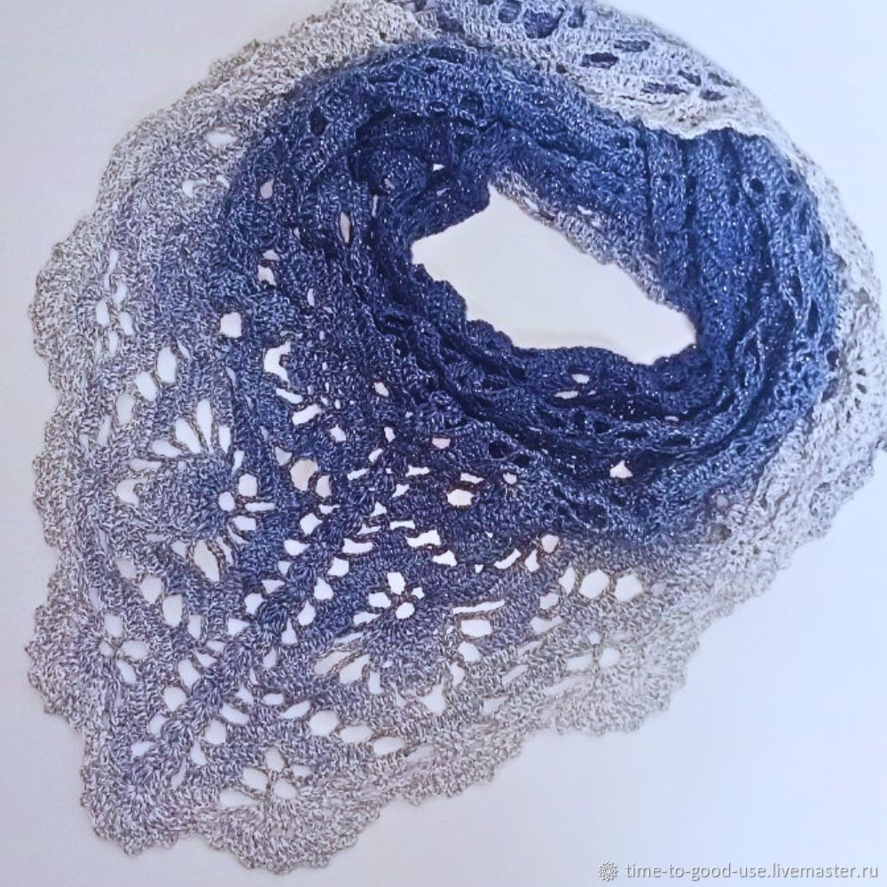 Бактус: Ажурный шейный платок с люрексом "Морозное утро" в интернет ...