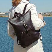 Сумки и аксессуары handmade. Livemaster - original item Backpacks: Women`s Brown Salamander Leather Backpack Bag Mod. CP34. Handmade.