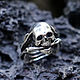 Silver men's skull ring 'Ghost rider'. Rings. Unusual Gemstone Jewelry. Online shopping on My Livemaster.  Фото №2
