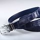 Cinturón de cuero genuino de cocodrilo para mujer, ancho 2.5 cm IMA3000VC. Straps. CrocShop. Ярмарка Мастеров.  Фото №5