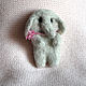 Elephant brooch made of wool. Brooches. handmade toys by Mari. My Livemaster. Фото №4