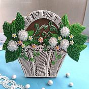 Сувениры и подарки handmade. Livemaster - original item Gingerbread Basket with flowers. Handmade.