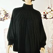 Одежда handmade. Livemaster - original item Hand-knitted poncho,half-wool,oversize.. Handmade.
