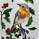 'The Robin bird', an embroidered smooth painting, Pictures, Novorossiysk,  Фото №1