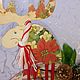 Tray and box-candlestick and Elk ' Christmas Poinsettia'. Cutting Boards. Klukva ( decoupage). My Livemaster. Фото №6
