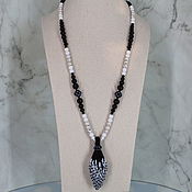 Украшения handmade. Livemaster - original item Long sautoir beads with a beaded brush 