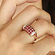 14K Ruby Ring, Yellow Gold Ruby Ring, Cluster Ruby Diamond Ring,, Rings, West Palm Beach,  Фото №1