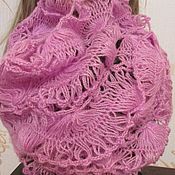 Аксессуары handmade. Livemaster - original item Openwork scarf, mohair, pink.. Handmade.