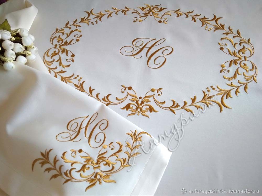 Скатерть на свадьбу 5003 Скатерть с вышивкой Барокко в интернет ...