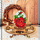 Easter Egg Stand with embroidered rose, Easter souvenirs, Velsk,  Фото №1