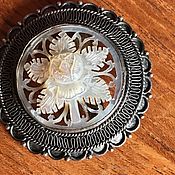 Винтаж ручной работы. Ярмарка Мастеров - ручная работа Pendant, rose pendant, 900 silver, mother of pearl, Holland. Handmade.