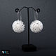 Order Dandelion earrings made of silk and leather. SM Tallya. Livemaster. . Earrings Фото №3