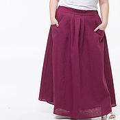 Одежда ручной работы. Ярмарка Мастеров - ручная работа 100% linen boho skirt. Handmade.