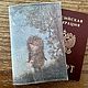 Кожаная обложка на паспорт "Ежик в тумане.Ежик и бабочки", Обложка на паспорт, Ялта,  Фото №1
