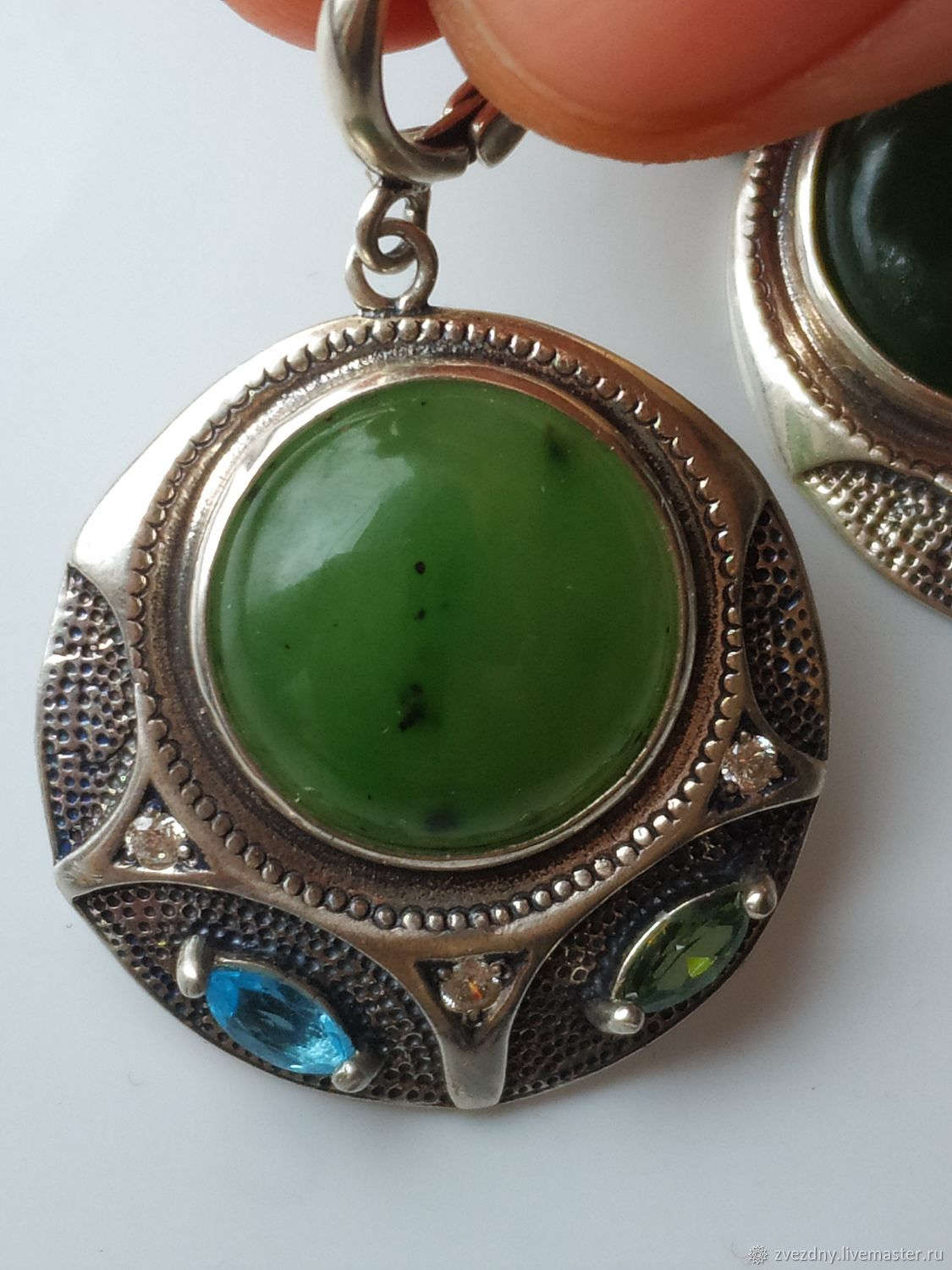 Большие серьги нефрит серебро купить в интернет-магазине Ярмарка ...