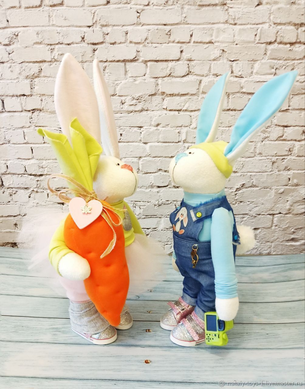 Мягкие игрушки: пара зайчиков в интернет-магазине Ярмарка Мастеров по ...
