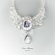 White Stone Necklace White Winter with Swarovski Crystals. Necklace. Elena Potsepnya Jewelry. My Livemaster. Фото №4