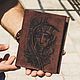 Cover / organizer made of leather with pyrography ' Pharaoh'. Notebooks. G.L.A.D.. My Livemaster. Фото №6