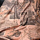 Винтаж: Коралловый шарф палантин с городским узором. Платки винтажные. Irina-ekw. Ярмарка Мастеров.  Фото №5