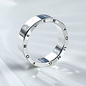 Латунное кольцо с розовым кварцем - 18 мм