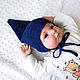 Newborn gift: Elf hat for boy knitted, blue. Gift for newborn. babyshop. My Livemaster. Фото №6