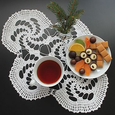 Для дома и интерьера ручной работы. Ярмарка Мастеров - ручная работа Декоративная  вязаная крючком салфетка № 329. Handmade.