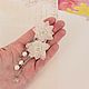 Order Wedding earrings long with pearls white flowers large. Wedding (JeniesJewelry). Livemaster. . Earrings Фото №3