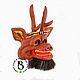 Резная маска из дерева "Бог грома Райдзин". Маски интерьерные. Serg Bula. Интернет-магазин Ярмарка Мастеров.  Фото №2