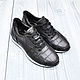 Sneakers made of genuine crocodile leather, black color!, Sneakers, St. Petersburg,  Фото №1
