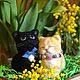 Котики валяные из шерсти. Войлочная игрушка. Ирина Евдокимова IRINA DARINA. Интернет-магазин Ярмарка Мастеров.  Фото №2