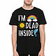 Cotton T-shirt 'I'm Dead Inside', T-shirts and undershirts for men, Moscow,  Фото №1
