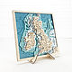 Map of England and Ireland in wood. British Isles, Pictures, St. Petersburg,  Фото №1