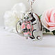 Silver pendant 'Catch your luck' Cat with fish. Pendants. Zoloto Master. Online shopping on My Livemaster.  Фото №2