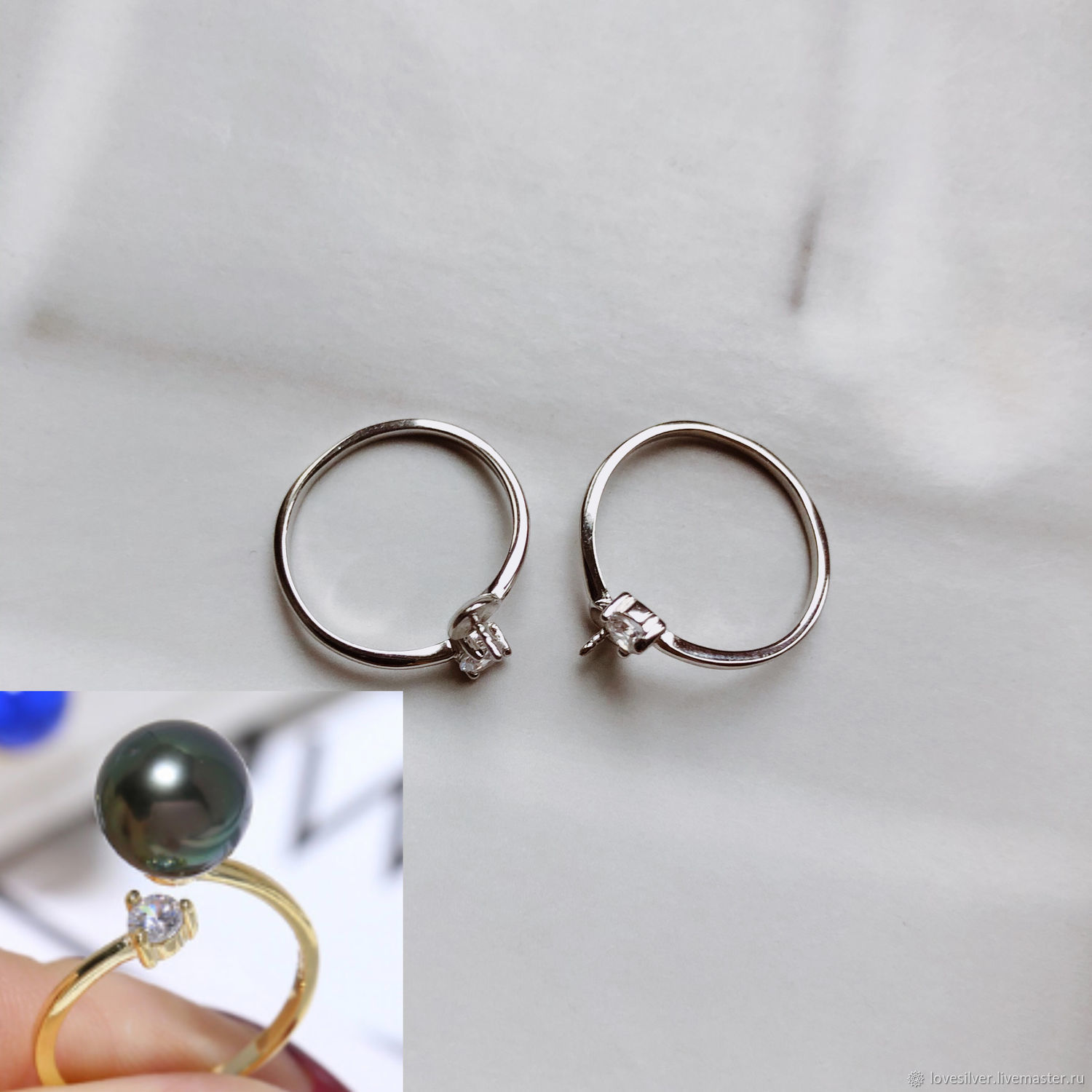 ОСНОВА для кольца Серебро 925 пробы Родий Позолота купить в интернет ...