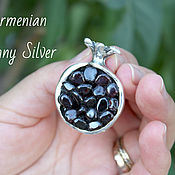 Украшения handmade. Livemaster - original item Garnet-2 pendant made of 925 sterling silver with TS0002 grenades. Handmade.