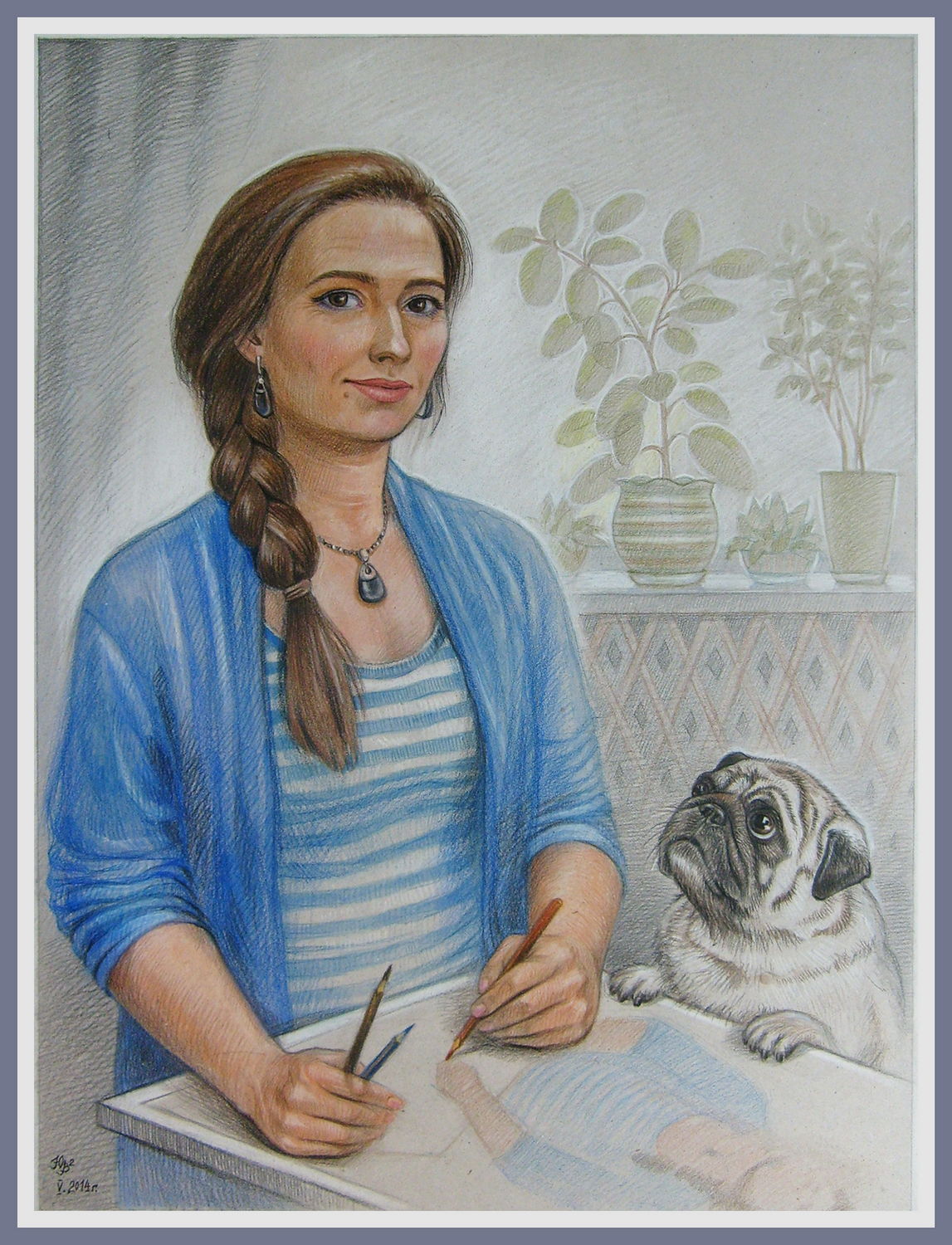 Мой автопортрет с моим другом Коржиком :) 
