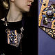 "The Queen of Clubs" колье медь, вышивка, Подвеска, Липецк,  Фото №1