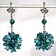 Order Long earrings beads Sea wave Turquoise Earrings balls. sevenline. Livemaster. . Earrings Фото №3