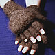 Order Women's mittens-transformers Chocolate breeze. Warm Yarn. Livemaster. . Mittens Фото №3
