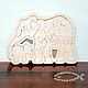 Educational toys. Wooden puzzle 'Tenderness'. Elephants. Puzzle. Wooden toys from grandfather Andrew. Online shopping on My Livemaster.  Фото №2