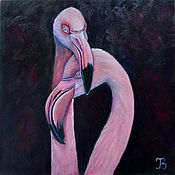 Картины и панно handmade. Livemaster - original item Bird Oil Painting Flamingo. Handmade.