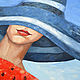 Order Oil painting of a girl in a hat with a watermelon on the sea TO ORDER. larisa-chigirina (larisa-chigirina). Livemaster. . Pictures Фото №3
