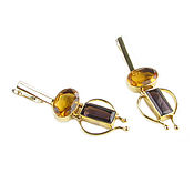 Украшения handmade. Livemaster - original item Earrings with citrine and amethyst, long earrings with natural stones. Handmade.