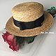 Шляпка канотье из соломы. Шляпы. Hats-And-Caps (Елена). Ярмарка Мастеров.  Фото №6